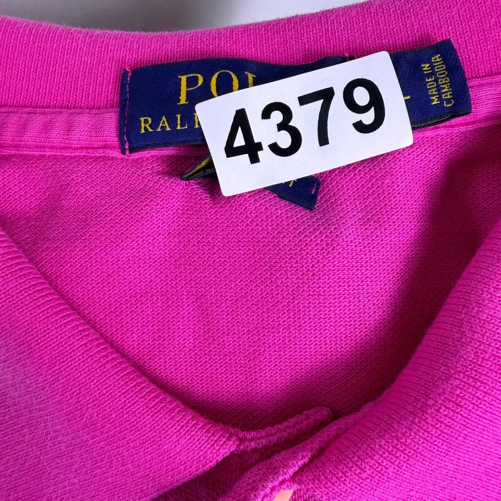 Polo Ralph Lauren Polo Shirt Men XL Pink Classic Fit Cotton Lime Green Pony Prep